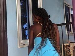 crazybitch starts twerking wildly on the balcony in a sudden outdoor frenzy
