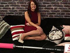 redhead british voyeur teases humiliated sub with garter belt and heels 😈