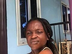 crazybitch starts twerking wildly on the balcony in a sudden outdoor frenzy