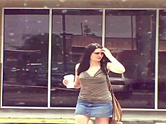 Super Busty Brandy Holds Up Big Soft Tits for Sticky Cum Shot!