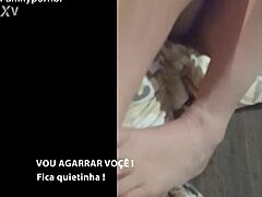 Feeling so aroused watching teen stepdaughter in lingerie on sofa, craving outdoor public pussy licking