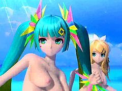 Hatsune Miku and Rin Promise in Project Diva Full Nude Mod
