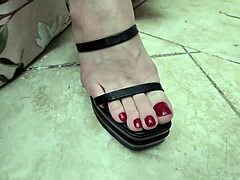 Big and dangerous feet of beautiful laura lins in brazilian blonde domination with cute latina licking