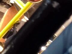 novinha shows perfect feet on the bus in close up first part