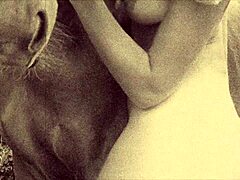 Vintage Taboo Scene Shows Hairy Pussy And Bent Over Doggystyle In Outdoor Antique Setting