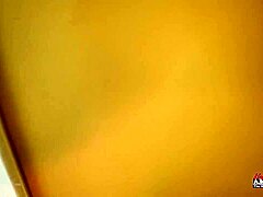 Petite brunette cutie Evelyn gives long wet blowjob then gets hairy pussy fucked hard!