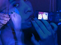 she dominates with her feet in heels, making him gag and choke. close up femdom action leaves him thinking about licking her toes barefoot.