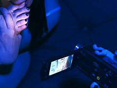 she dominates with her feet in heels, making him gag and choke. close up femdom action leaves him thinking about licking her toes barefoot.