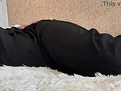 Arab teen without panties shows big ass and tits in homemade handjob.