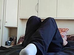 Chubby European Amateur Shows Off Fat Feet And Legs In German Homemade Fetish Video With White Sneaker Socks