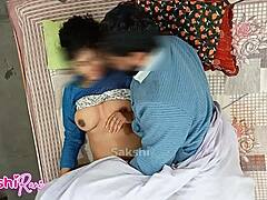 Indian Teacher Fucks Cute Hairy Pussy Student In Dorm Quickie With Creampie And Moaning!