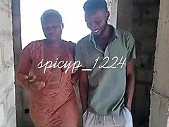 engineer fucks boss hard with loud moans and screams outdoors