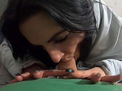 MilfyCalla cheats in pantyhose, plays with cock for cumshots on downjackets 😈