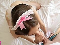 Slim Teen in Alluring Stockings Shares Intimate Moments