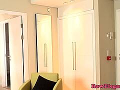 Lesbian Babe SPANKS Ass Before Pussy TOYING And Riding Dildo!