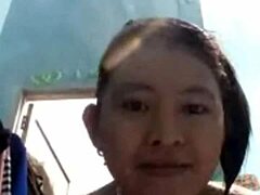 indonesian girl taking bath on webcam