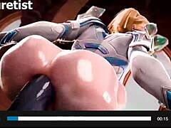 kiriko delivers sloppy deepthroat on hard cock while getting shaved pussy licked. then thicc fat ass emma frost takes huge anal fucking from venom.