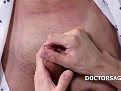 Doctor needs winning twink's cum for the anal exam in hospital setting. Twink submits fully.