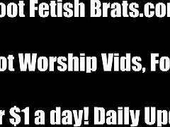 you girls are totally going to worship my perfect feet in this lesbian footjob fetish session