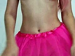 The sex fairy in costume teases with striptease and ass shaking