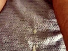 Cumshot aftermath lingers on DirtySocks' feet in this subtle fetish display.