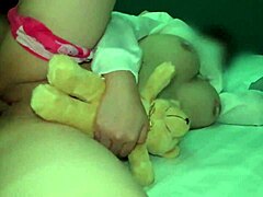 teen girl gets creampie in bedroom with big tits and shaved pussy