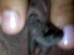 This shaved tight pussy has so much wet creamy juice inside