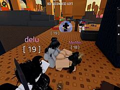 In this intense scene a character gets dominated by a huge futanari dick during lesbian action.