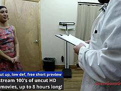 Brunette Latina Jasmine Rose spreads shaved pussy and small tits in backstage skirt and heels fetish