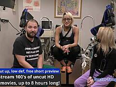 I feel so humiliated as dr tampa examines my shaved pussy in gloves during tampa university sophomore physical - channy crossfire