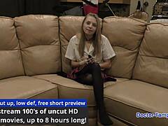 dr tampa - the doctors olympic failure - ava siren blonde petite patient in latex gloves and leggings backstage fetish hospital pov