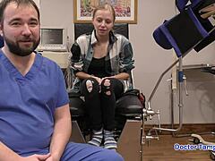 dr tampa - the doctors olympic failure - ava siren blonde petite patient in latex gloves and leggings backstage fetish hospital pov