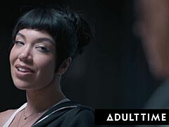 adult time - sex addict little 18+ puck gets fisted & double penetrated in rough dvp gangbang