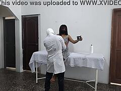 Perverted doctor fucks female patient while husband waits outside