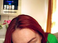 Beautiful tiktok girl surprises with her cute redhead look, but she delivers a fantastic homemade blowjob in pov style.