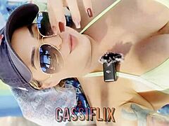 cassiana costa shakes big ass on beach then invites three big black cock guys to fuck her pussy and cum on face in homemade interracial session with blowjob and doggystyle