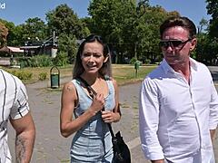 Seductive Brunette Babe Veronica Leal Tempts Old Friends Into Double Penetration Fuck With Dildo And Cumshot In Bedroom