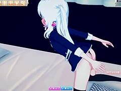 i feel so excited watching white hair jk lose her virginity and get creampied in this 3d hentai party