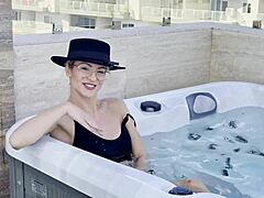 Drone Diaries With Pilot Daisy Teasing Blonde Ass Worship In Outdoor Pool Flashing