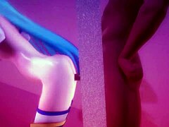 mmd mitsuboshil explores aquas glory hole anime scene