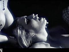 These two sensual blonde milfs with big tits are getting fucked in a romantic threesome