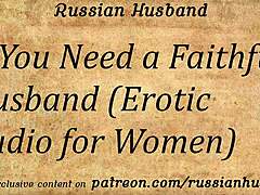 daddy hears russian solo girl moaning in erotic roleplay orgasm as faithful husband with dirty talk accent