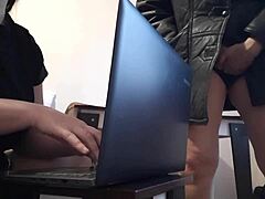 Black Lesbian Secretary Masturbates Passionately Near Colleague In Office With Panties Down