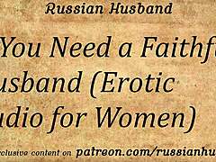 daddy hears russian solo girl moaning in erotic roleplay orgasm as faithful husband with dirty talk accent