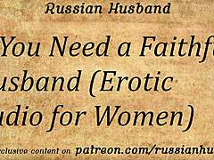 daddy hears russian solo girl moaning in erotic roleplay orgasm as faithful husband with dirty talk accent