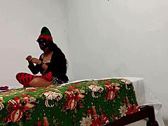 Cousin Fucking Her Pussy with Vibrator in Lingerie and Miniskirt