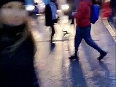 Naughty british slut flashes in london lover's home