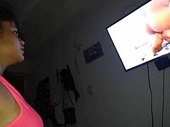 Petite wife cheats with black friend in creampie fuck while cuckold watches in amazon position