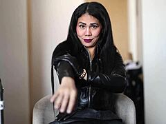 Leather Glove Fetish ASMR With Mistress In Domination Gear And Sensual Touches!