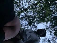 Sexy Bbw Gets Sunset Backshots In The Forest With Big Ass Panties Thong Pulled Aside For Big Cock Outdoor Milf Sex